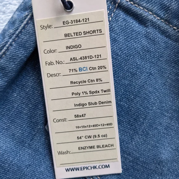 NWT Bow Belted Paperbag Waist Denim Pocket Shorts Epic Group Youth S/M - Picture 3 of 3